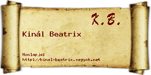 Kinál Beatrix névjegykártya