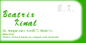 beatrix kinal business card